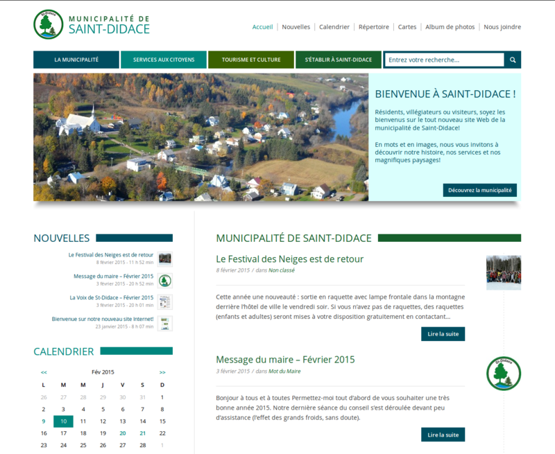 Le nouveau site web de la Municipalité de Saint-Didace