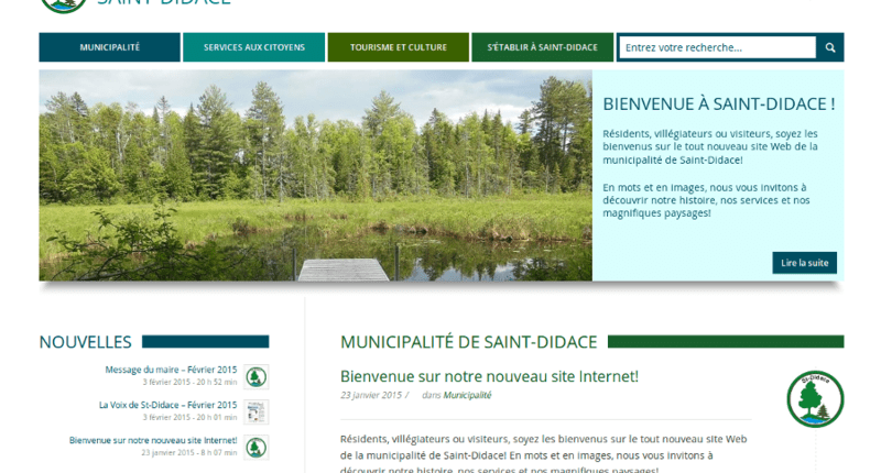Nouveau site web de la Municipalité de Saint-Didace.