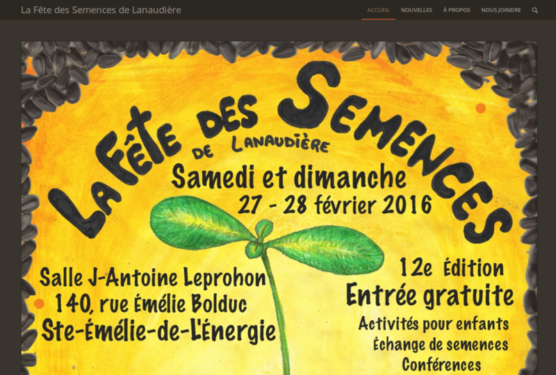 Site web de la 12e édition de la Fête des Semences de Lanaudière