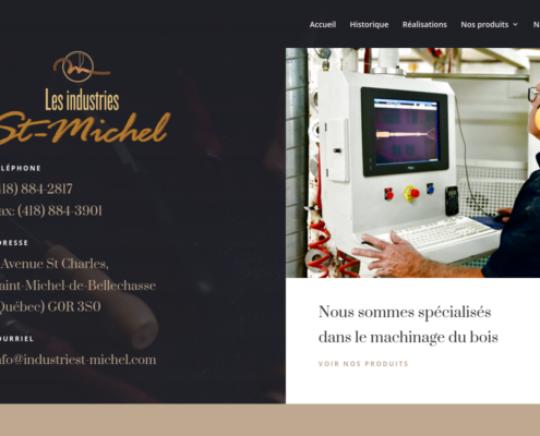 Page d'accueil de Les Industries St-Michel.