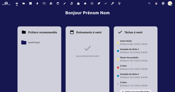 Dashboard Example Kajoom Cloud