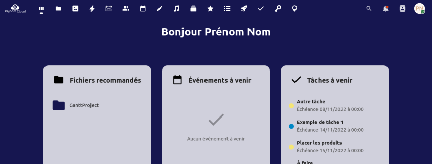 Dashboard Example Kajoom Cloud
